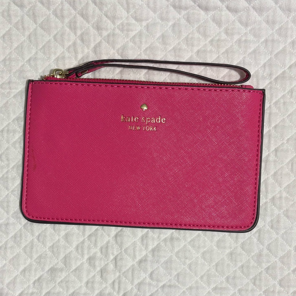 Kate Spade Pink Clutch with Gold Accents